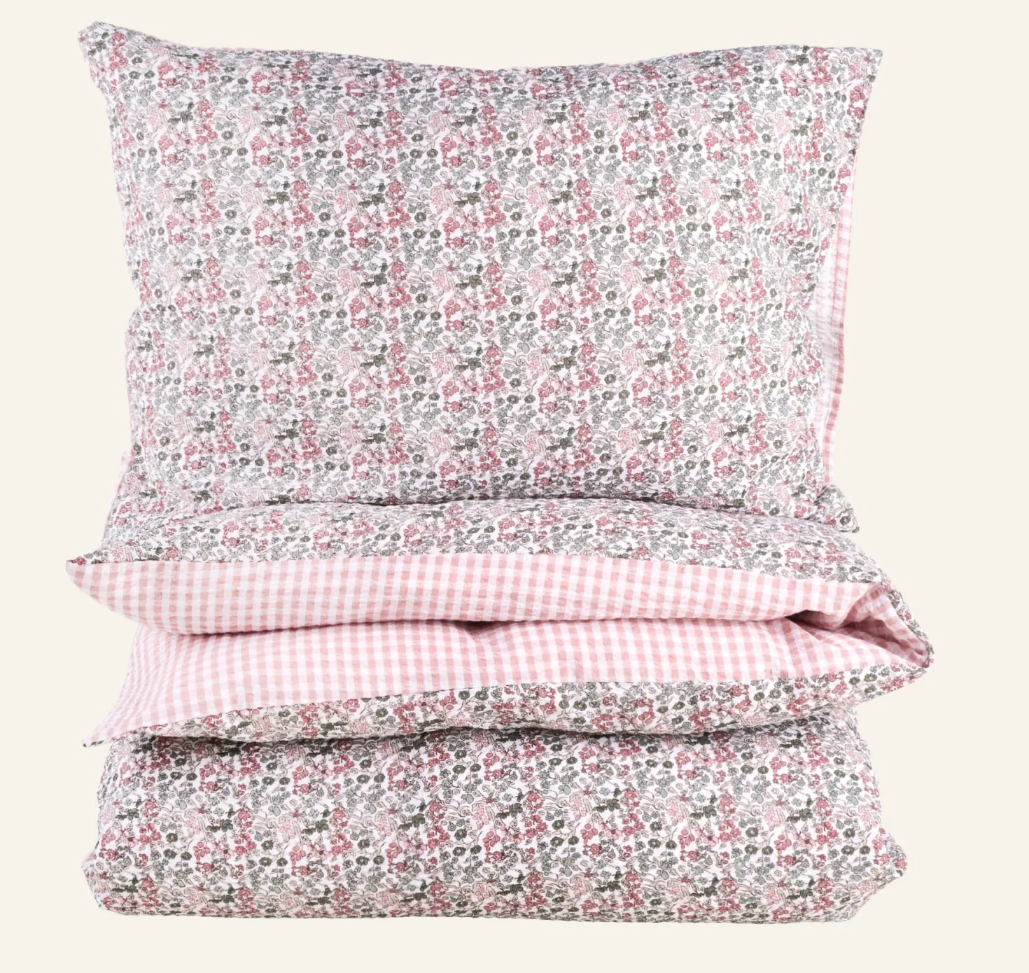 Påslakanset i bäckebölja multi/rosa - 150x210 cm