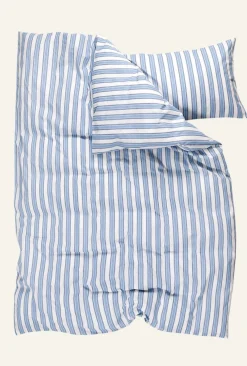 Påslakanset i bomull blå - 150x210 cm