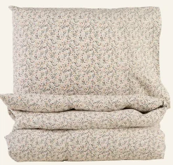 Påslakanset i bomull multi/grön - 150x210 cm