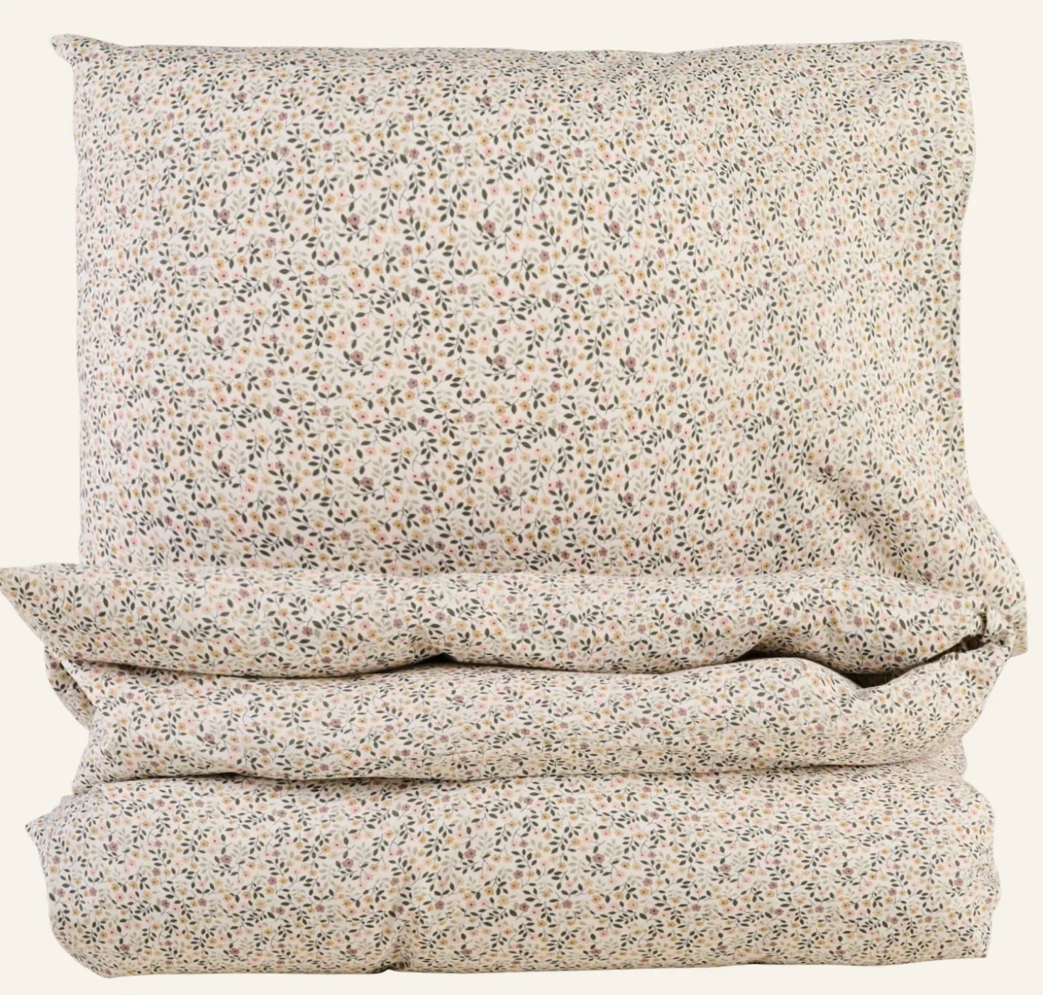 Påslakanset i bomull multi/grön - 150x210 cm