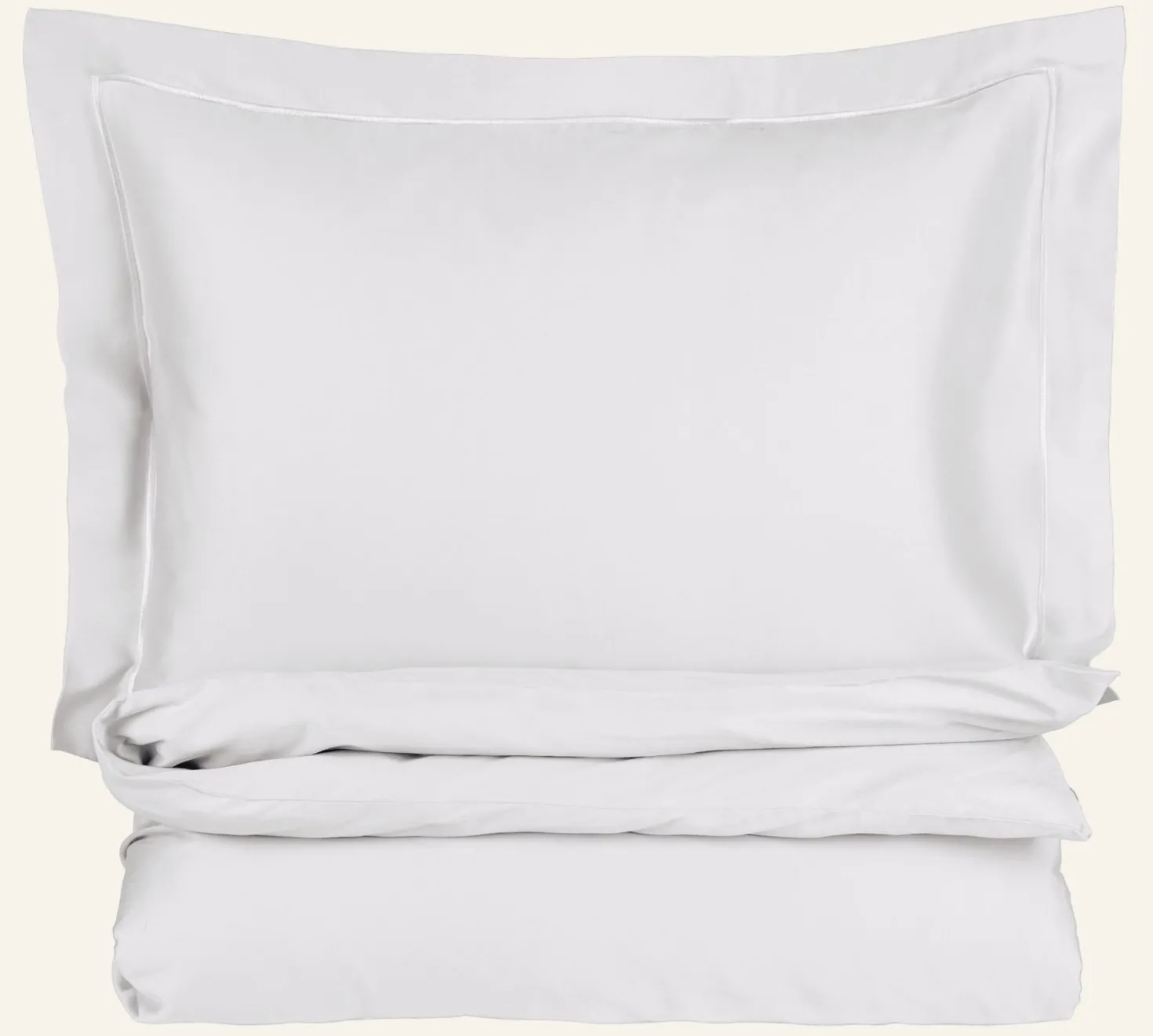 Påslakanset i egyptisk bomull satin vit - 150x210 cm/50x60 cm