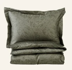 Påslakanset i egyptisk bomull satin olivgrön - 150x210 cm
