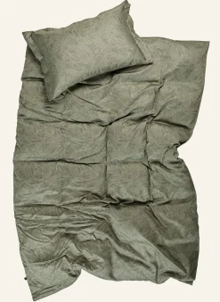 Påslakanset i egyptisk bomull satin olivgrön - 150x210 cm