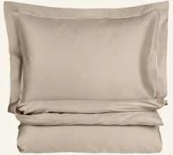 Påslakanset i egyptisk bomull satin sand - 150x210 cm/50x60 cm