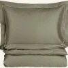 Påslakanset i egyptisk bomull satin olivgrön - 150x210 cm/50x60 cm