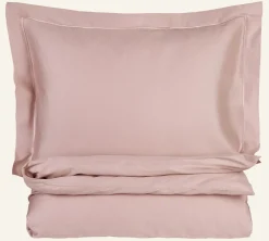 Påslakanset i egyptisk bomull satin puderrosa - 150x210 cm/50x60 cm