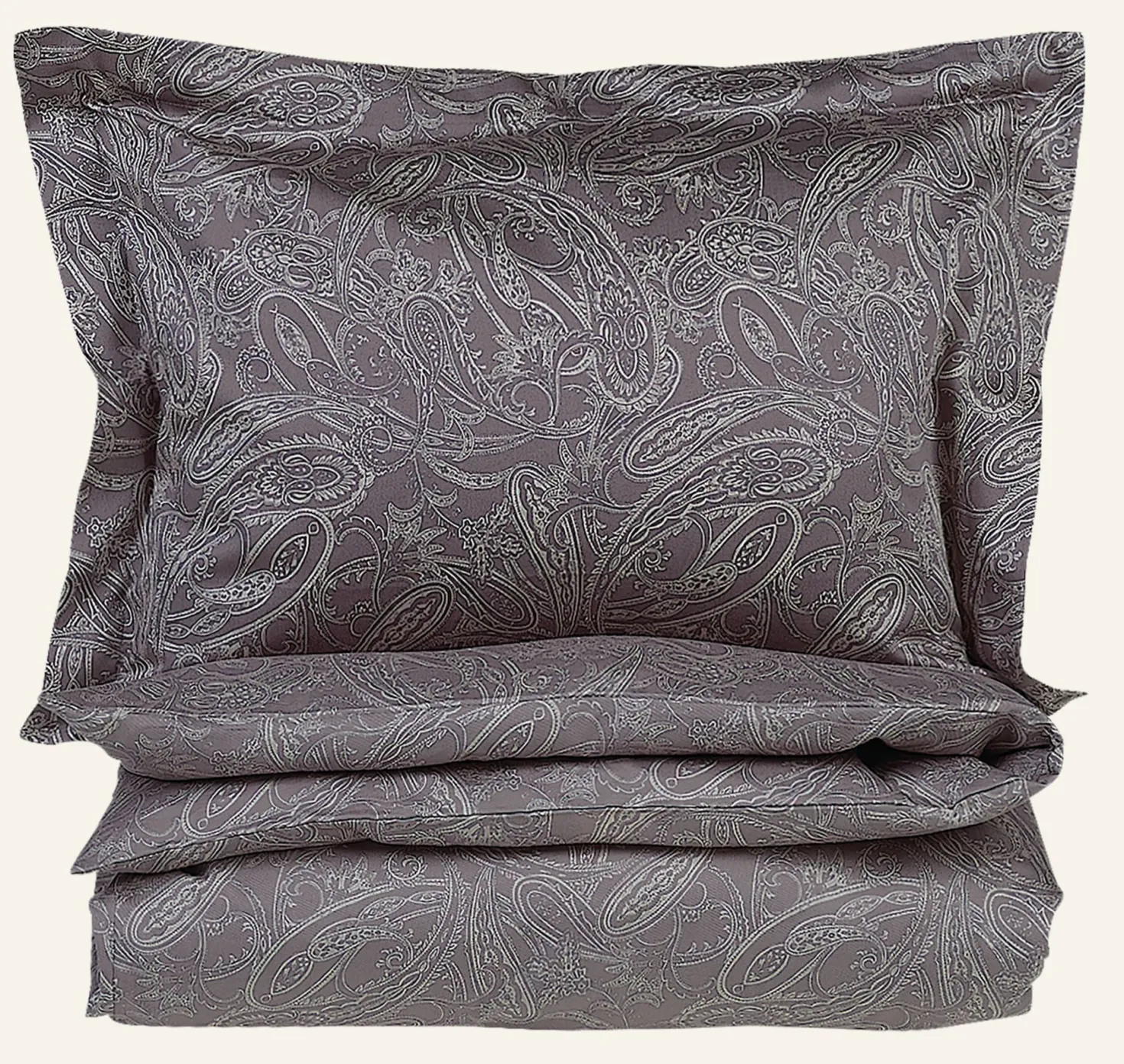 Påslakanset i egyptisk bomull satin grå - 150x210 cm