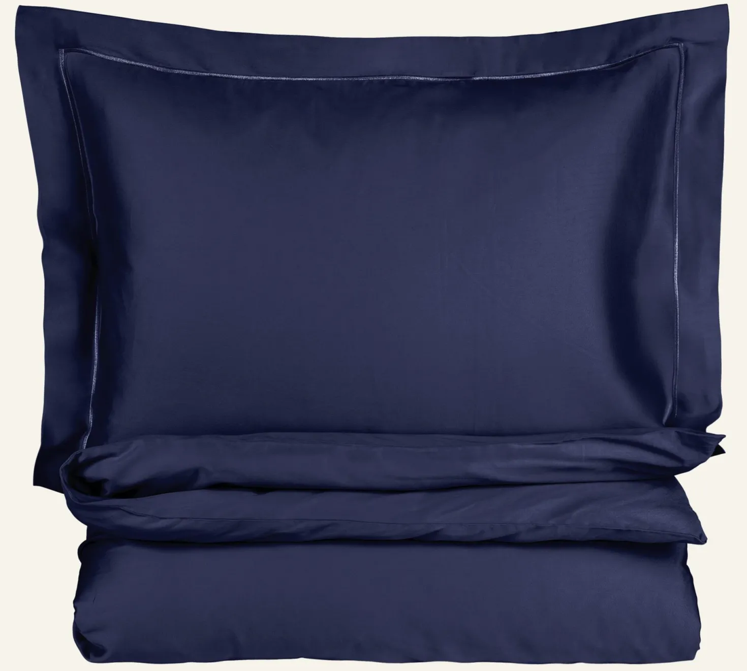 Påslakanset i egyptisk bomull satin blå - 150x210 cm/50x60 cm