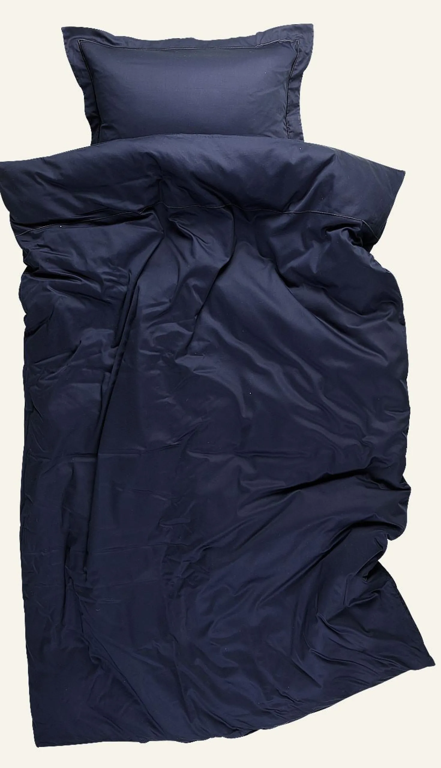 Påslakanset i egyptisk bomull satin blå - 150x210 cm/50x60 cm