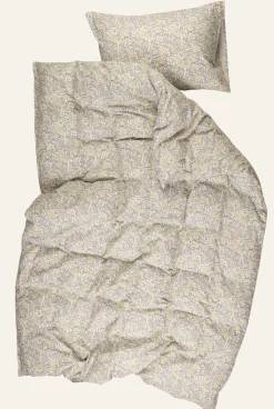 Påslakanset i flanell multi/gul - 150x210 cm/50x60 cm