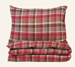 Påslakanset i garnfärgad flanell multi - 150x210 cm