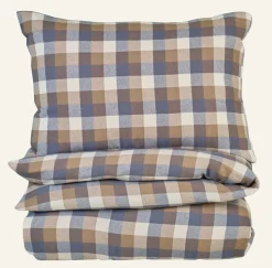 Påslakanset i garnfärgad flanell multi/brun - 230x220 cm