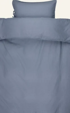 Påslakanset i linne & bomull denimblå - 150x210 cm