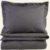 Påslakanset i percale mörkgrå - 150x210 cm