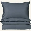 Påslakanset i satin dimblå - 150x210 cm