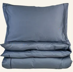 Påslakanset i satin dimblå - 150x210 cm