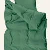 Påslakanset i satin mossgrön - 150x210 cm