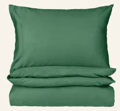 Påslakanset i satin mossgrön - 150x210 cm