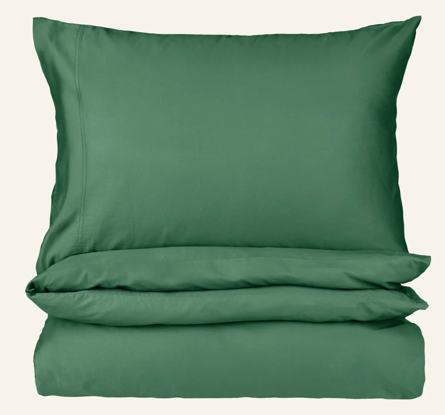 Påslakanset i satin mossgrön - 150x210 cm