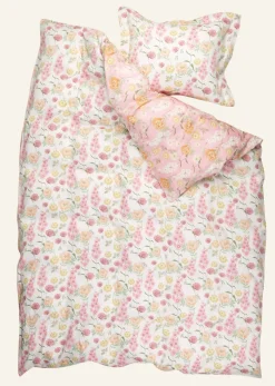 Påslakanset i satin multi/rosa - 150x210 cm
