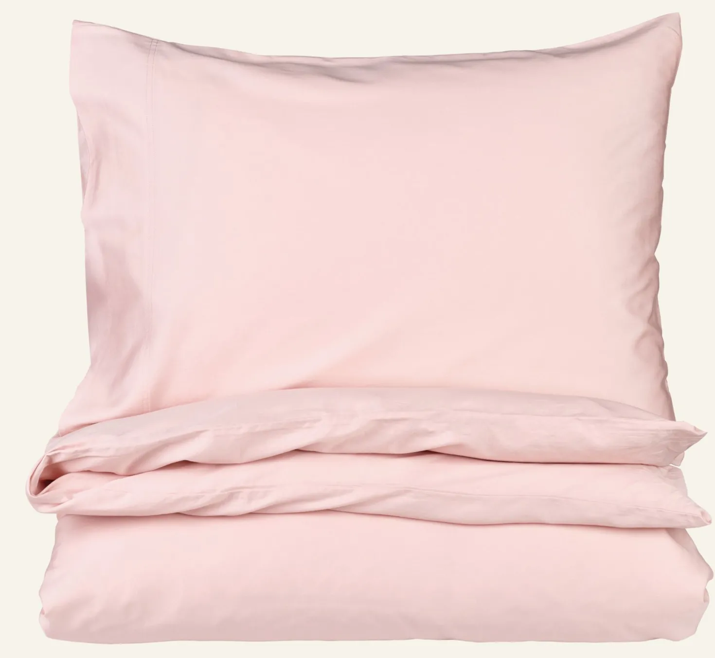 Påslakanset i satin puderrosa - 150x210 cm