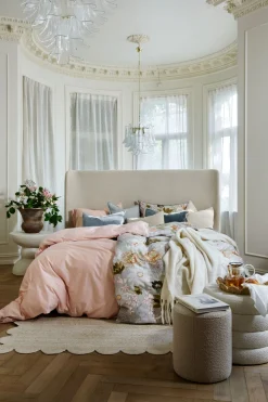 Påslakanset i satin puderrosa - 150x210 cm