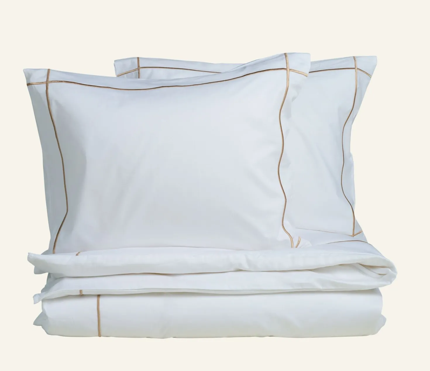Påslakanset i satin sand - 150x210 cm