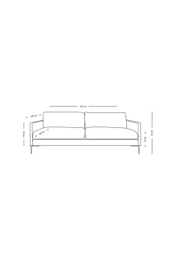 3-sits soffa ljusgrå - 227x100x83 cm