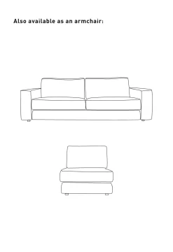 3-sits soffa natur - 222x95x79 cm