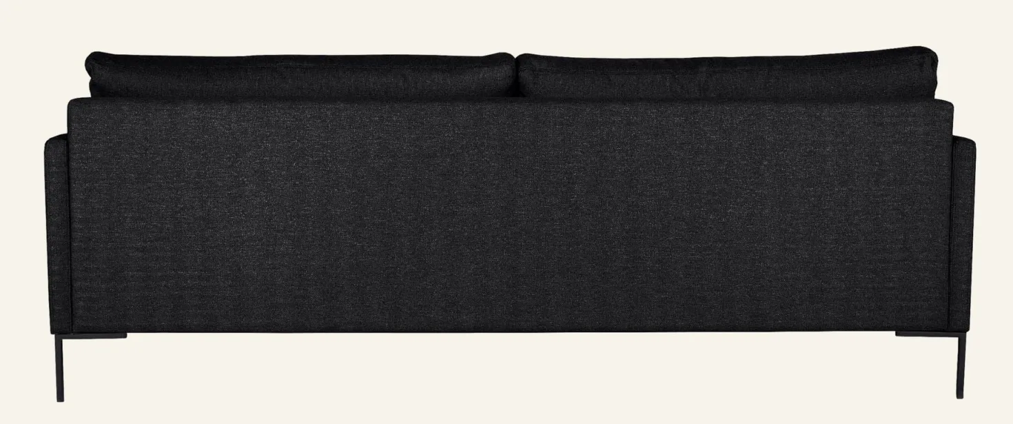 3-sits soffa svart - 227x100x83 cm