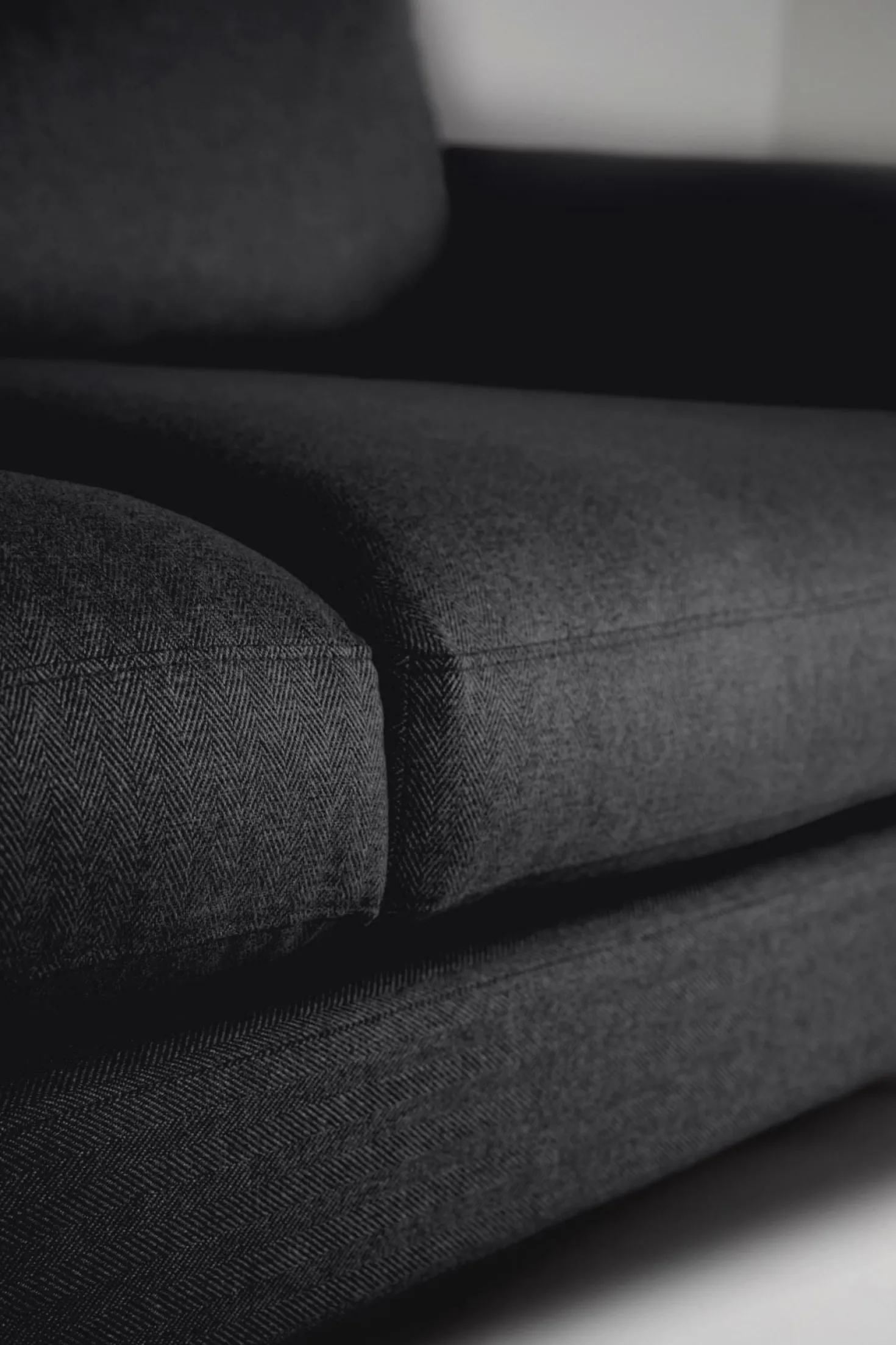 3-sits soffa svart - 227x100x83 cm