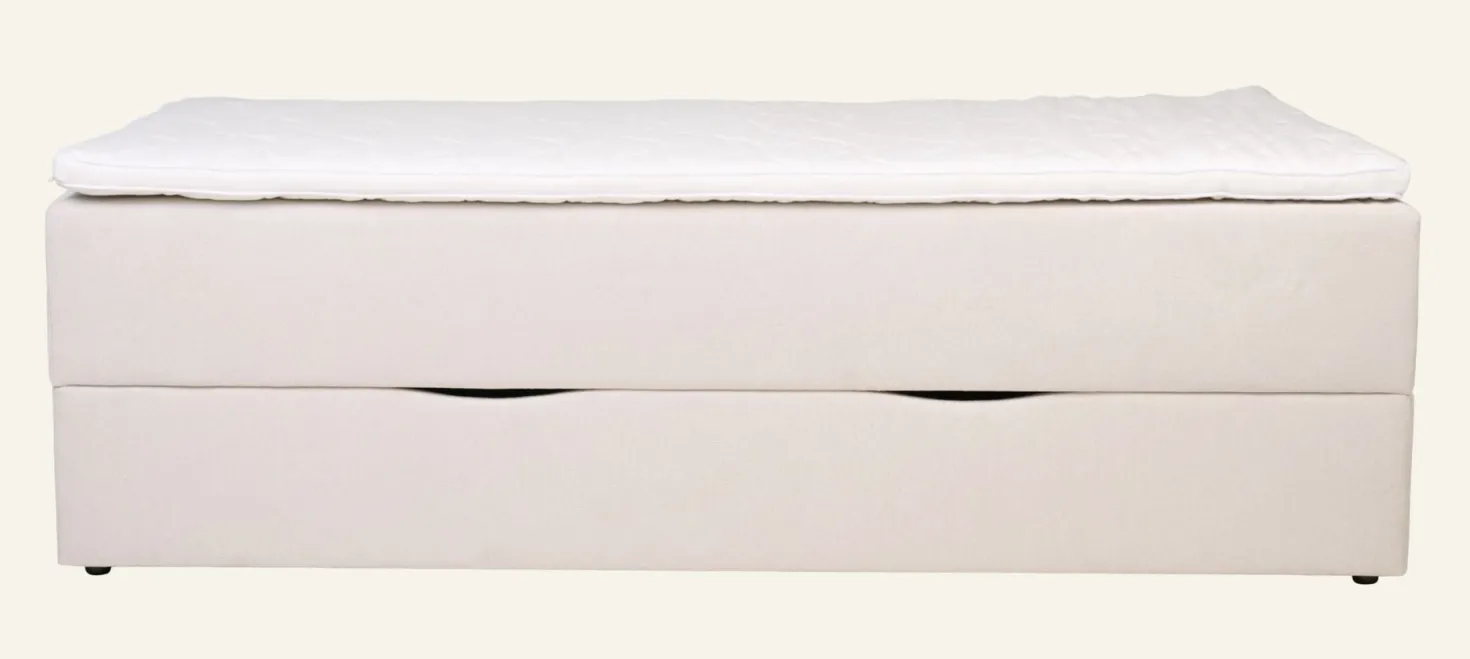 Säng med förvaring beige - 120x200x59 cm