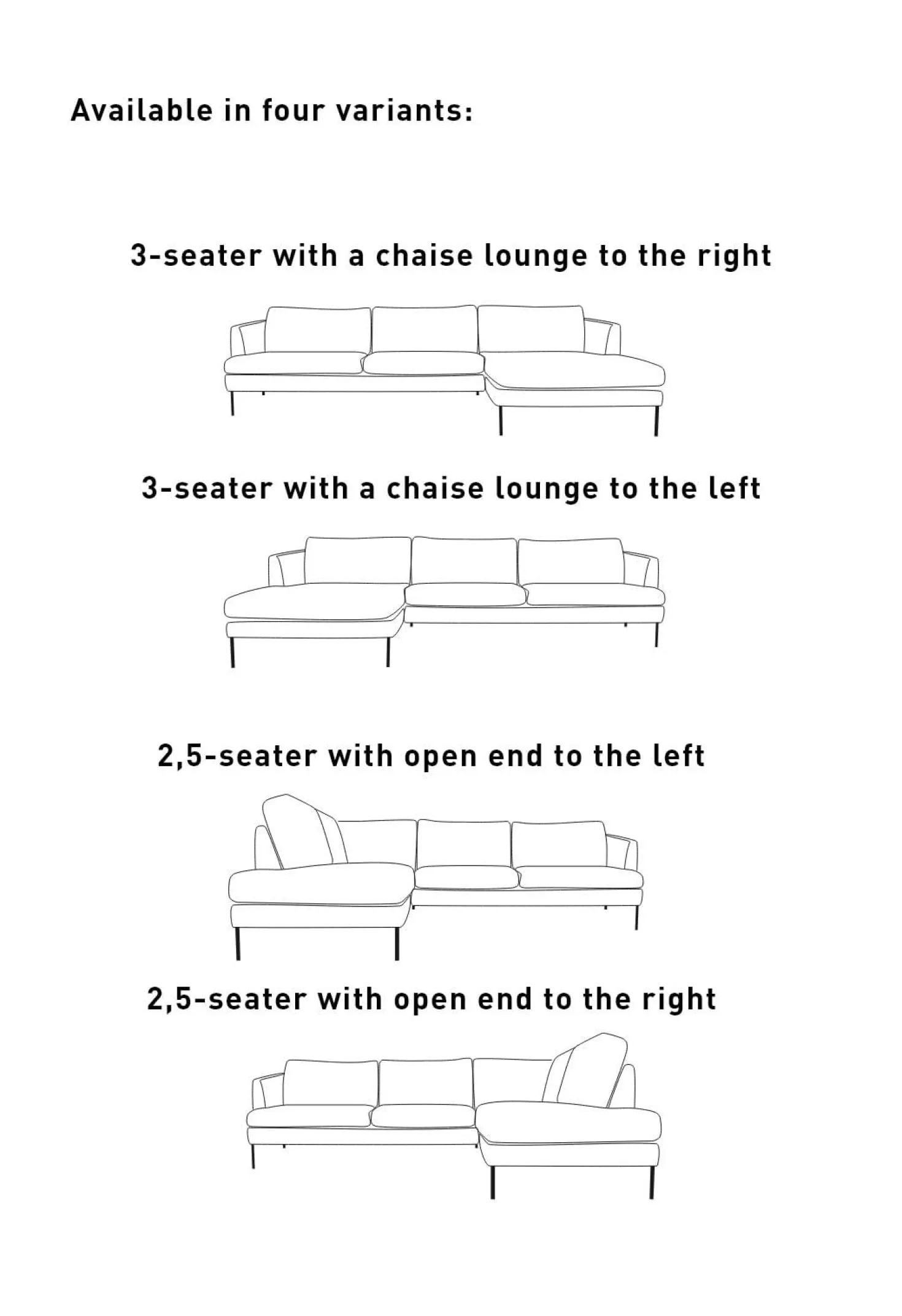 Soffa divan höger grå - 269x220x80 cm