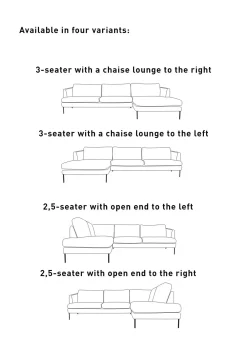 Soffa divan vänster beige - 269x220x80 cm