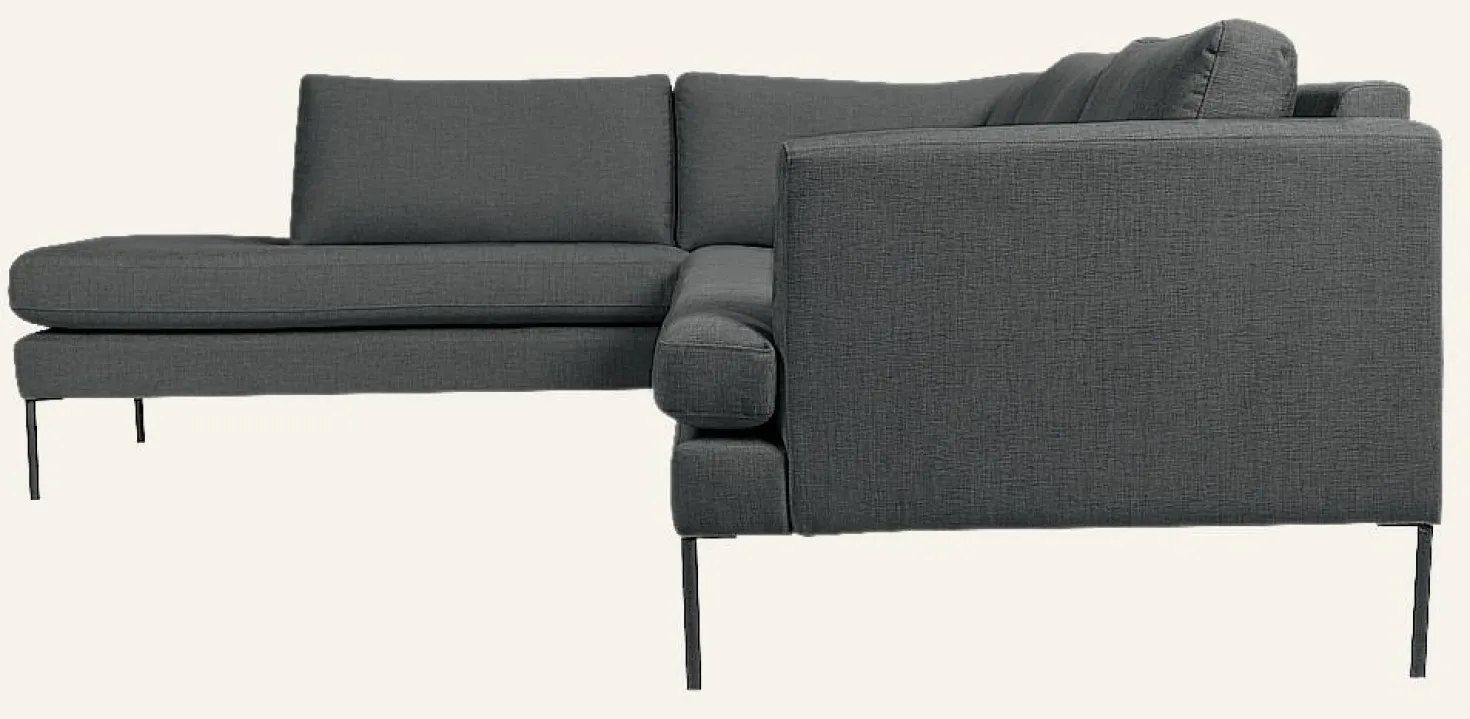 Soffa divan vänster grå - 269x220x80 cm