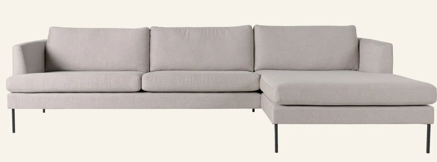 Soffa schäslong höger beige - 300x156x80 cm