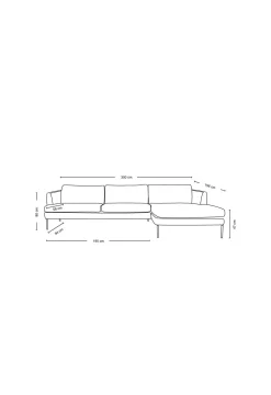 Soffa schäslong höger beige - 300x156x80 cm