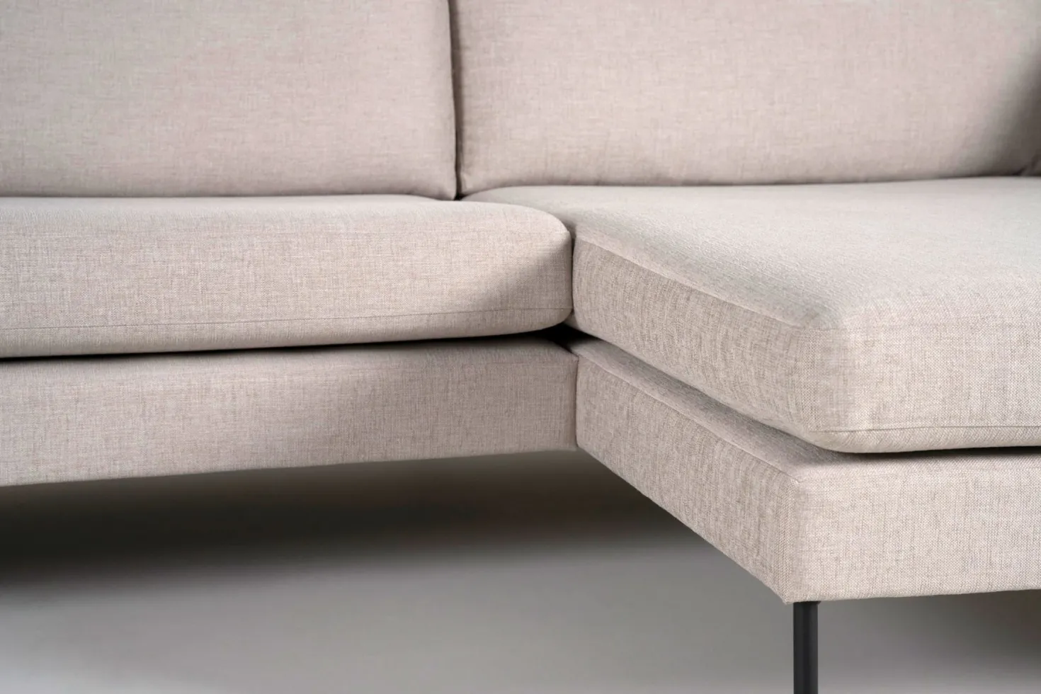 Soffa schäslong höger beige - 300x156x80 cm