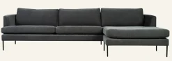Soffa schäslong höger grå - 300x156x80 cm
