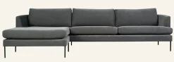 Soffa schäslong vänster grå - 300x156x80 cm