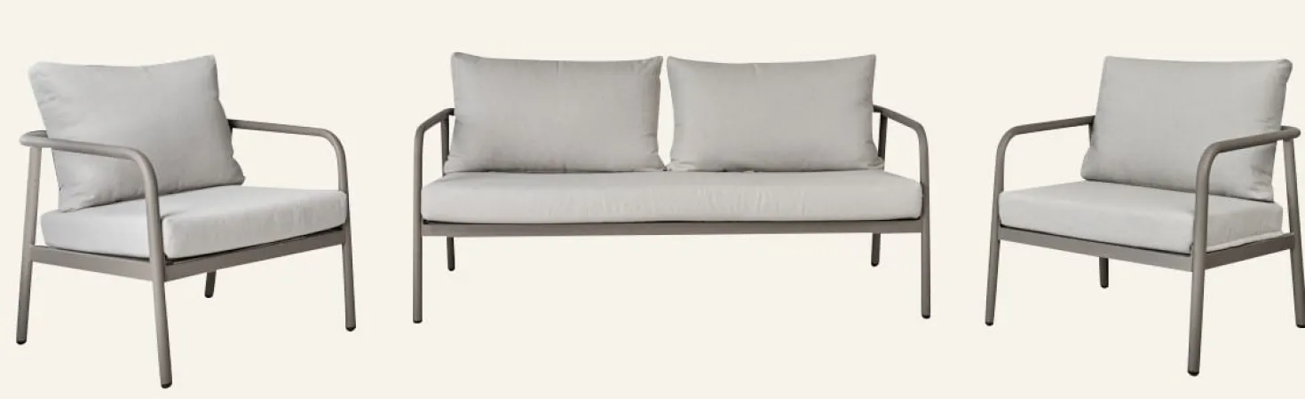 Soffgrupp ljusgrå - 164x67x57 cm