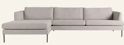 Sofföverdrag schäslong vänster beige - -