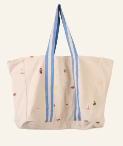 Strandväska multi/blå - 37x50 cm