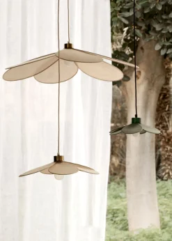 Taklampa natur - 46x46x13 cm