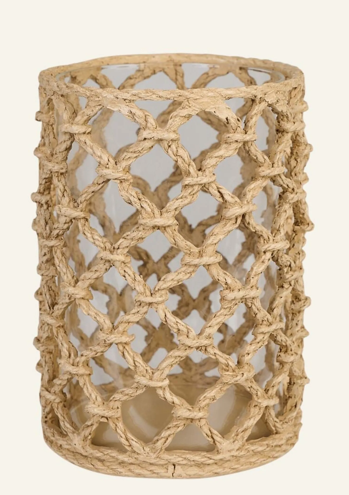 Värmeljushållare beige - 10,7x10,7x15 cm